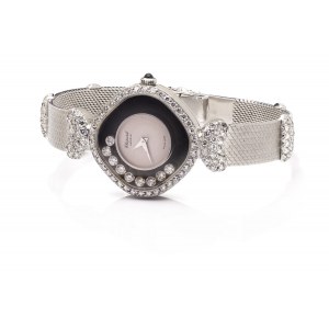 Zegarek damski 'Happy Diamonds', 2 poł. XX w. biżuteria, białe złoto pr. ~ 0,750