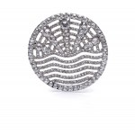 Diamond brooch, 20th/XXI century jewelry, white gold, platinum ~ 0.950