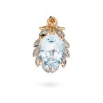 Pendant with topaz and diamonds, 2nd half of 20th century jewelry, pr. gold "0.585"