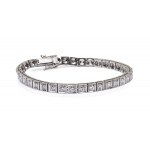 Tennis bracelet, 2nd half 20th century jewelry, white gold pr. ~ 0.750