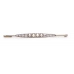 Art déco brooch, 1930s jewelry, pr. 0.950 platinum, pr. 0.585 gold