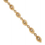 Bracelet with diamond rosettes, 1st half 20th century jewelry, gold ~ 0.750