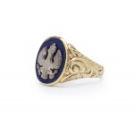 Signet with Eagle, 2nd half of 20th century jewelry, pr. gold "0.585"