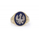 Signet with Eagle, 2nd half of 20th century jewelry, pr. gold "0.585"