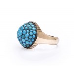 Ring with turquoise, 1908-1926 jewelry, pr. "56" gold
