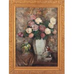 Stefan Filipkiewicz (1879 Tarnów - 1944 Mauthausen-Gusen), Still life with flowers and porcelain (Flowers)