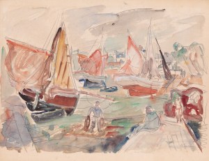 Henryk Epstein (1891 Lodz - 1944 concentration camp, probably Auschwitz), In the harbor, ca. 1930