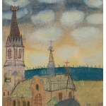Nikifor Krynicki (1895 Krynica - 1968 Folusz), View of the church, 1960s.