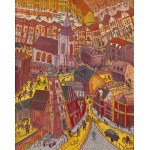 Edward Dwurnik (1943 Radzymin - 2018 Warsaw), "Two Churches in Sieradz," 1974