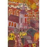 Edward Dwurnik (1943 Radzymin - 2018 Warsaw), "Two Churches in Sieradz," 1974