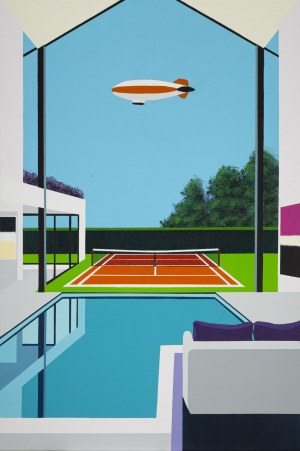 Jean-Claude Plewniak Mark Renton (b. 1981), 'Tennis court and airship', 2025