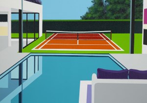 Jean-Claude Plewniak Mark Renton (b. 1981), 'Tennis court and airship', 2025