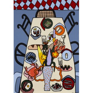 Ewa Konstantynowicz-Goss (ur. 1983, Kielce), Table with lobster and clams, 2025