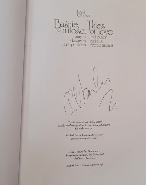 Rafał Olbiński, Album odręcznie sygnowany 'Baśnie o miłości i innych dziwnych przypadkach'
