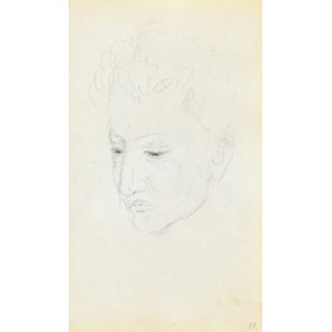 Jacek Malczewski, Szkic twarzy młodego mężczyzny z lewego trzy-czwarte