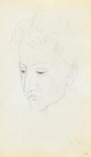 Jacek Malczewski, Sketch of a young man's face from the left three-quarters