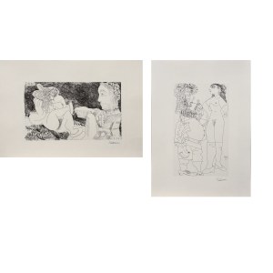 Pablo Picasso (1881-1973), Zestaw 2 litografii „Dżentelmen i Dama z cyklu „347, 1977
