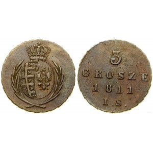 Polska, 3 grosze (trojak), 1811 IS, Warszawa