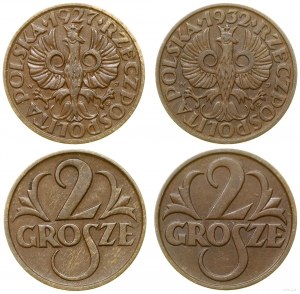 Polsko, sada: 2 x 2 haléře, 1927, 1932, Varšava