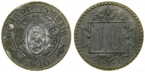 Polsko, 10 fenig, 1920, Gdaňsk