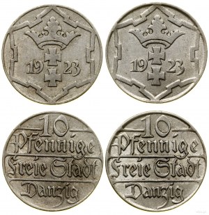 Polsko, sada 2 x 10 fenigů, 1923, Berlín