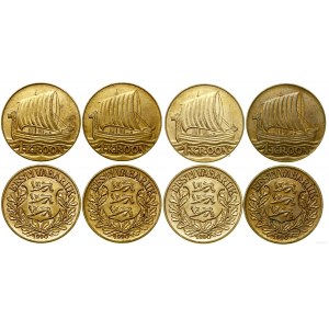 Estonia, zestaw: 4 x 1 korona (restrike), 1990