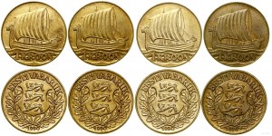 Estonia, set: 4 x 1 crown (restrike), 1990
