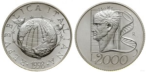 Italy, 2,000 lira, 1998 R, Rome