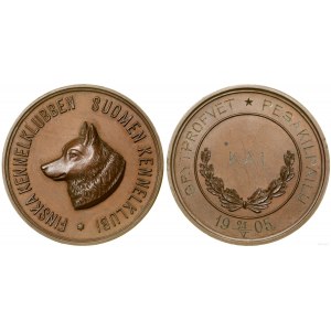 Finlandia, Medal Fińskiego Związku Kynologicznego z wystawy psów, 1905
