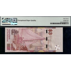 Bahamas. 2019 3 Dollars Prefix A