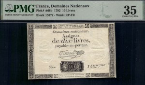 France. 1792 10 Livres Block 15077
