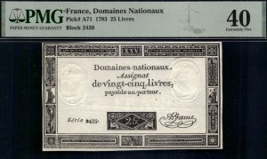 France. 1793 25 Livres Block 2439