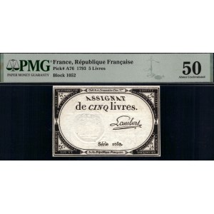 Frankreich. 1793 5 Livres Block 1052