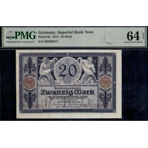 Germany. 1915 20 Mark Imperial Bank