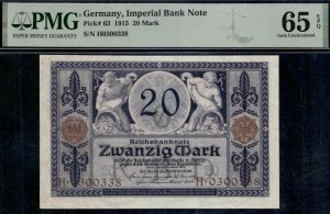 Germany. 1915 20 Mark Imperial Bank