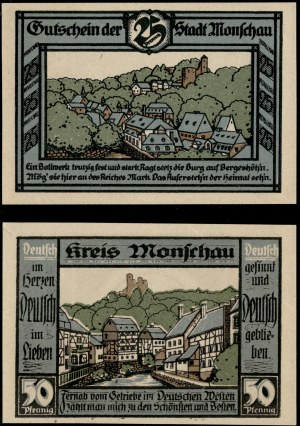 Germany. 1921 Monschau 25 50 Pfennig