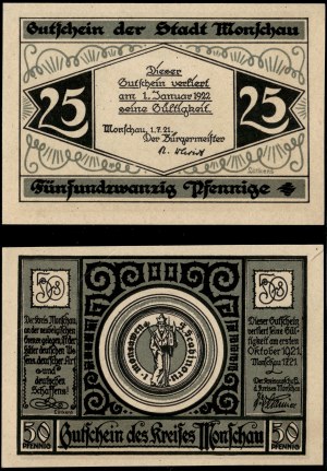 Germany. 1921 Monschau 25 50 Pfennig