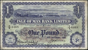 Isle of Man. 1950 1 Pound Prefix T/3