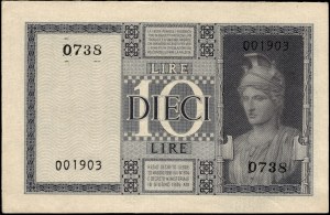 Italy. 1935-44 10 Lire Prefix 738