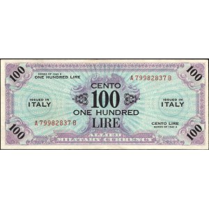 Italien. 1943 A 100 Lire Präfix AB Alliierte Militärwährung