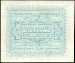 Italy. 1943 A 5 Lire Prefix AA Allied Military Currency