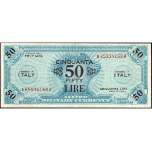 Italy. 1943 A 50 Lire Prefix AA Allied Military Currency