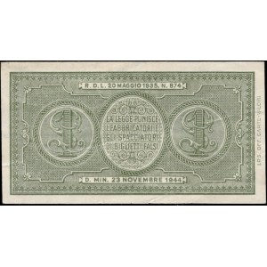 Italy. 1944 1 Lira Prefix 395