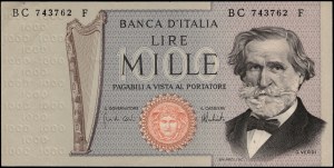 Italy. 1975 1000 Lire Prefix BC F