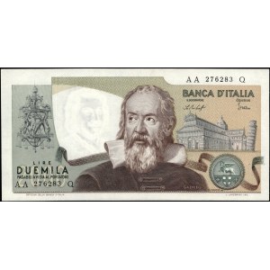 Italy. 1976 2000 Lire Prefix AA Q