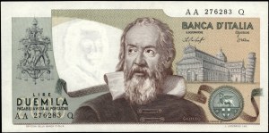 Italy. 1976 2000 Lire Prefix AA Q