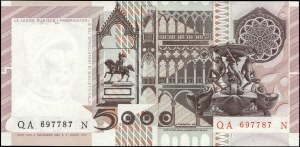 Italy. 1982 5000 Lire Prefix QA N