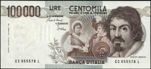 Italy. 1983 100000 Lire Prefix CC L