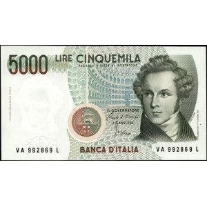 Italy. 1985 5000 Lire Prefix VA L