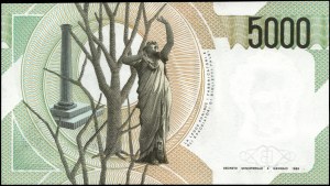 Italy. 1985 5000 Lire Prefix VA L